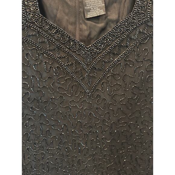 Cote d’ Azur Evening, Holiday, Beaded Top, Silk Lining, Med - Picture 4 of 6